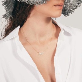 Turandoss Casey Necklace, 14K Gold Plated Name Necklace Casey Jewelry Gifts Gold Name Necklace for Women Jewelry