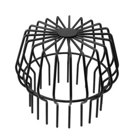 Antrader Stainless Steel Gutter Guard,Gutter Filter Down Pipe Strainer Outdoor Roof Anti-Blocking Line Cap Round Floor Net Cover,5.51 Inch (Black,1PCS)