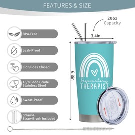 Louasedh Respiratory Therapist Gifts, RT Gifts on Respiratory Care Week, Respiratory Therapist Gifts for Women, Gifts for Respiratory Therapists, Respiratory Therapists Birthday Gifts 20 oz Tumbler