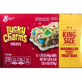 General Mills BEST BY 7/13/2023 20.4oz Total - Lucky Charms Treats King Size 12-1.70 oz BARS