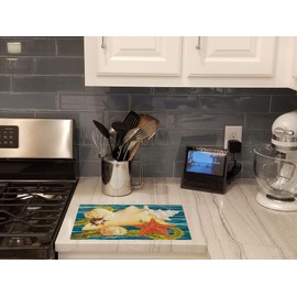 Caroline's Treasures PRS4057LCB Conch Starfish And Cockle II Glass Cutting Board Large Decorative Tempered Glass Kitchen Cutting and Serving Board Large Size Chopping Board