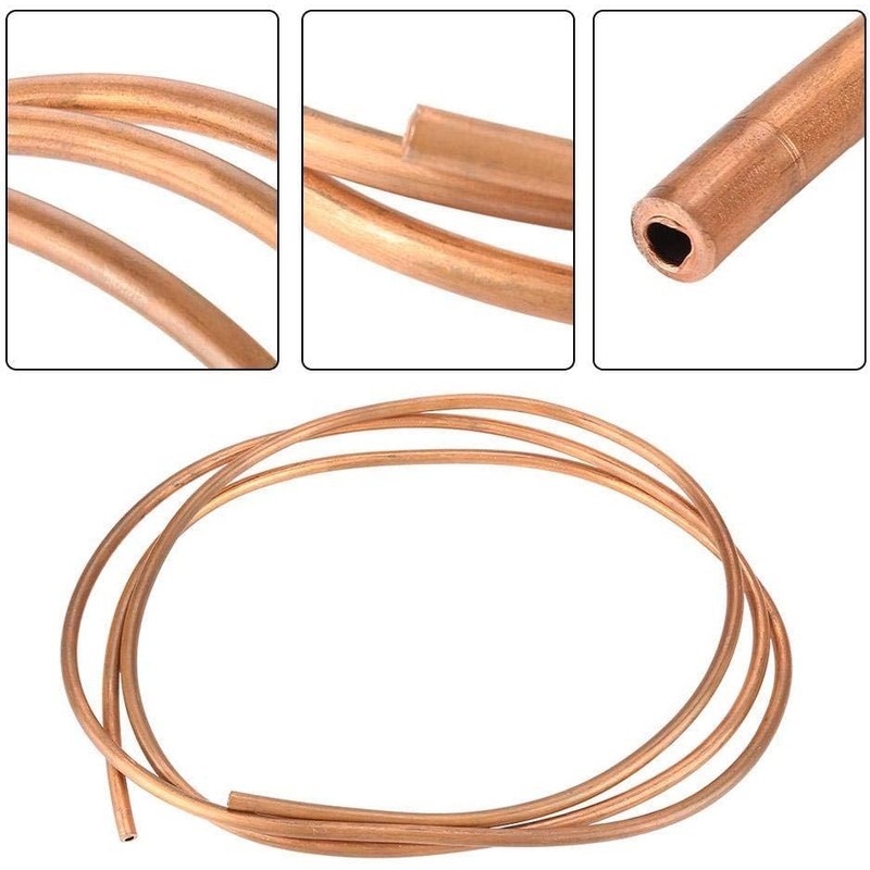 Copper Tube, 2m T2 Soft Copper Coil Tube Pipe, ID
