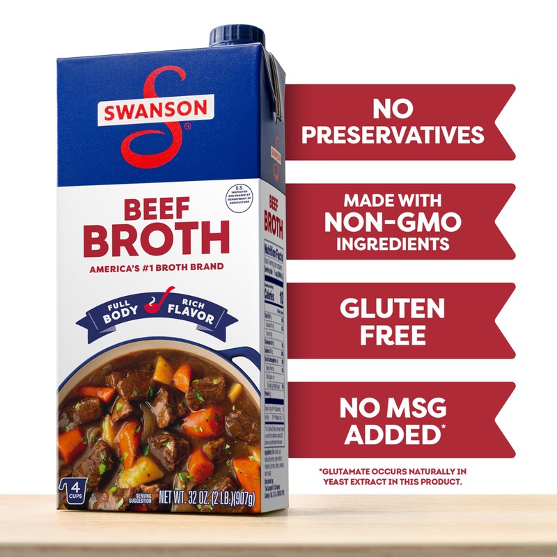 SWANSON S Beef Broth, 32 oz Carton (3 Pack)