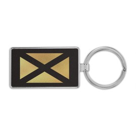 RDW Saint Andrew's Cross Scortland Flag Premium Leatherette Keychain scotish - Black/Gold