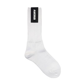 AMERIB 1/1 Rib Socks, Men's, Women's, White, Black, Made in Japan, 01 white, S