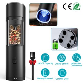 NewHome 1PCS Electric Salt / Pepper Grinder Battery Powered with LED Light Indicator