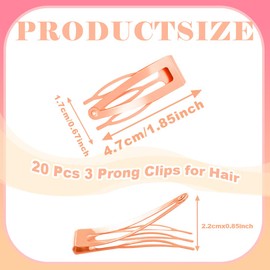 20 Pcs Double Grip Metal Snap Hair Clips for Women/Girls,Small Barrettes for Thin/Fine/Short Hair,Strong Hold Hair Accessories, (Rose gold)