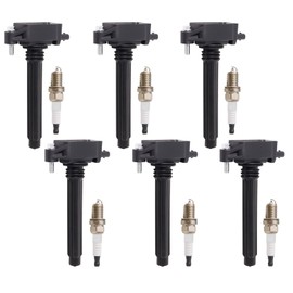1ST Ignition Coil Pack and Iridium Spark Plugs 6PCS for Dodge Grand Caravan 2011-2020, for Jeep Grand Cherokee 2011-2015, for Wrangler 2012-2017 Replaces OE: UF-648 + 93175