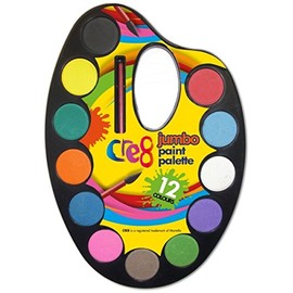Cre8, Childrens Water Colour Paint Palette & Brush Set, 12 Colour.