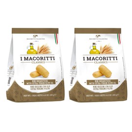 I Macoritti Classici Mini Breadsticks with Extra Virgin Olive Oil, Made in Italy, Zero Sugar, No Artificial Flavors, Non-GMO, Preserve Free- 8.8 oz, Pack of 2