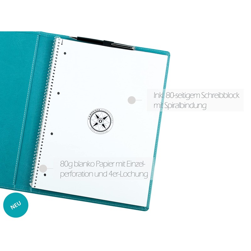 DELMON VARONE Writing Case with Notepad DIN A4 (80 Sheets)