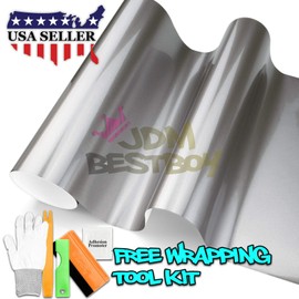 JDMBESTBOY Premium Super Gunmetal Gray Gloss Metallic Automotive Vinyl Wrap Bumper Sticker Decal Bubble Free Air Release Self Adhesive Car Decoration Roll Film Sheet - 36"x60" (3FTx5FT)