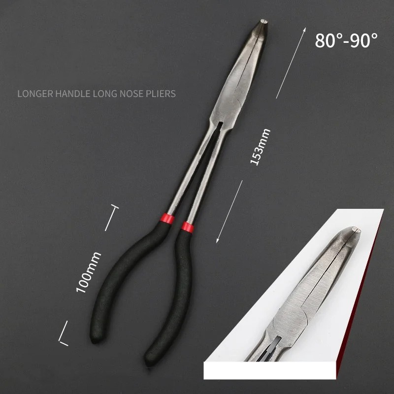 11-Inch Long Nose Pliers – Bent Handle Tool with 5