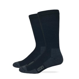 ROCKY Mens Merino Wool Year Round Seamless Toe Military Crew Boot Socks 1 Pair Pack (US, Alpha, X-Large, Regular, Regular, Black)