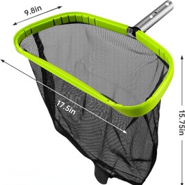 NAPASA Family Swimming Pool Net, 17.5" X 15.7" X 9.8" Leaf Skimmer Nets for Swimming Pool Garden, with Double-Layer Deep Big Bag