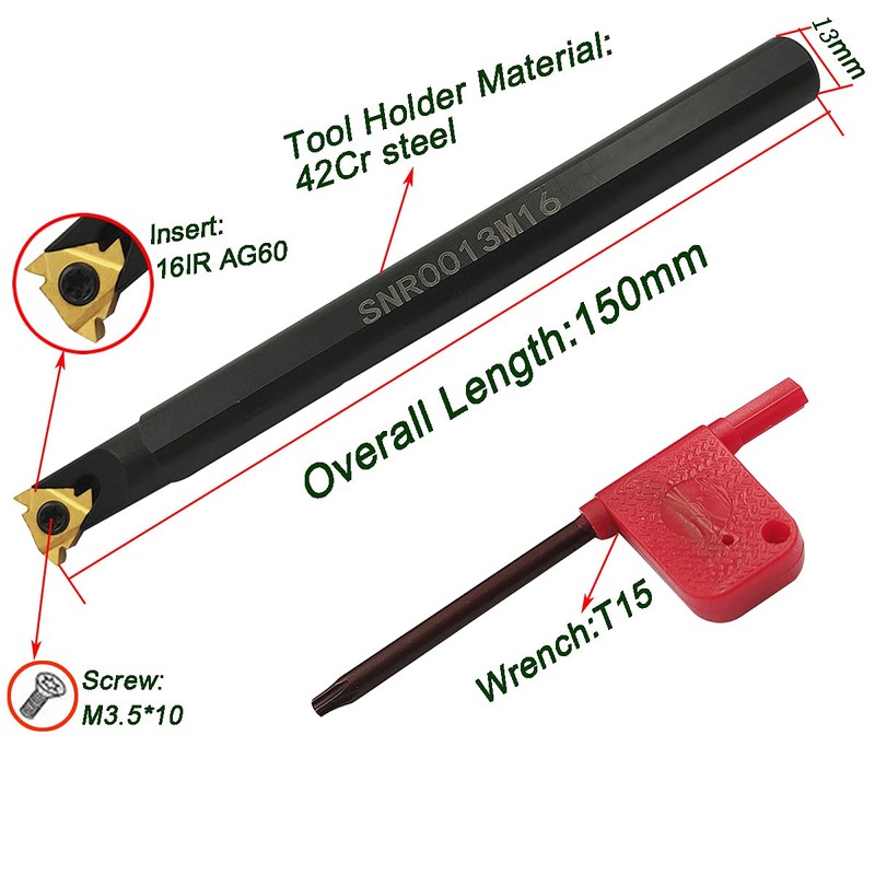 Drill Bar SNR0013M16+SER1616H16 Lathe Female Thread Inserts Lathe Tool Holder
