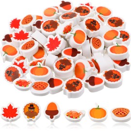 Yexiya Fall Mini Erasers for Kids Bulk Apple Erasers Novelty Thanksgiving Pumpkin Maple Leaf Party Favor Stationery Classroom Cute Fun Pencil for Autumn School Rewards(60 Pcs)
