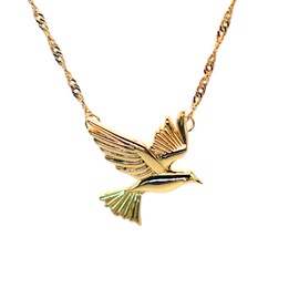 Gold Plated Bird Pendant Necklace for Women – Elegant Trendy Bird In Flight Pendants with Blue & Clear Stones, Symbolic Jewelry for Women, Ideal Gift for Birthdays, Anniversaries, & Special Occasions (Gold Bird Pendant)