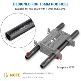 SMALLRIG 2PCS Kohlefaser 15mm Stange für Kamera Rig(20cm / 8 Zoll) - 870
