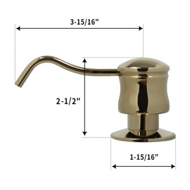 Akicon Soap Dispenser for Kitchen Sink, Brass Body Refill from Top, Built in Design with Large Liquid Soap 17 OZ Bottle, Kitchen Countertop Soap Dispenser