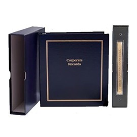 LLC Kit (Black) - Binder, Slipcase, Operating Agreement, Membership Certificates, Index Tabs & Black R-542 Self-Inking LLC Seal Stamp