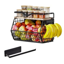 STWPYL Magnetic Shelf with Paper Towel Holder for Fridge, Oven, Washer – Heavy Duty Metal Rack for Kitchen, Microwave – No Drilling Required