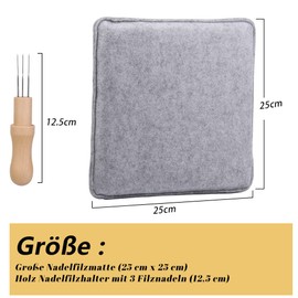 Underlay for Dry Felting and Needle Felting Needles, Underlay for Needle Felting, Pad for Felting, Needle Felting Tool Set, Needle Felting Needles and Felt Pad, 25 x 25 cm