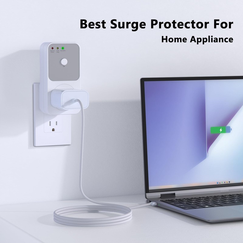 BSEED Single Outlet Surge Protector for Refrigerator, TV, PC &