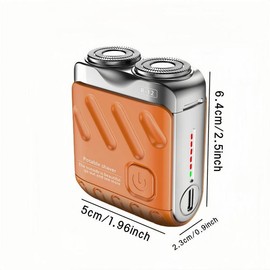 Portable Electric Shaver, Waterproof Electric Razor, Double Blade Floating Men's Electric Shaver, Men's Beauty Tool, Gift for Men - Color: Sky Blue, Specification: one-size