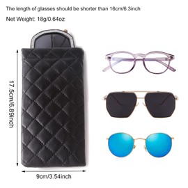 DQbhzh Sunglass Case Squeeze Top Soft Eyeglass Glasses Case PU Leather Glasses Pouch Portable 3 Pack (Pink,Pink,Pink)