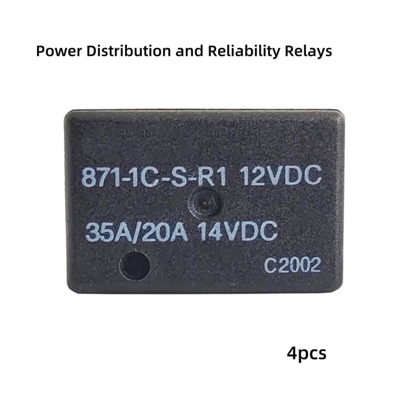 4pcs Relay 871-1C-S-R1 12VDC 5Pins 35/20A Power Relay, High-Performance Micro