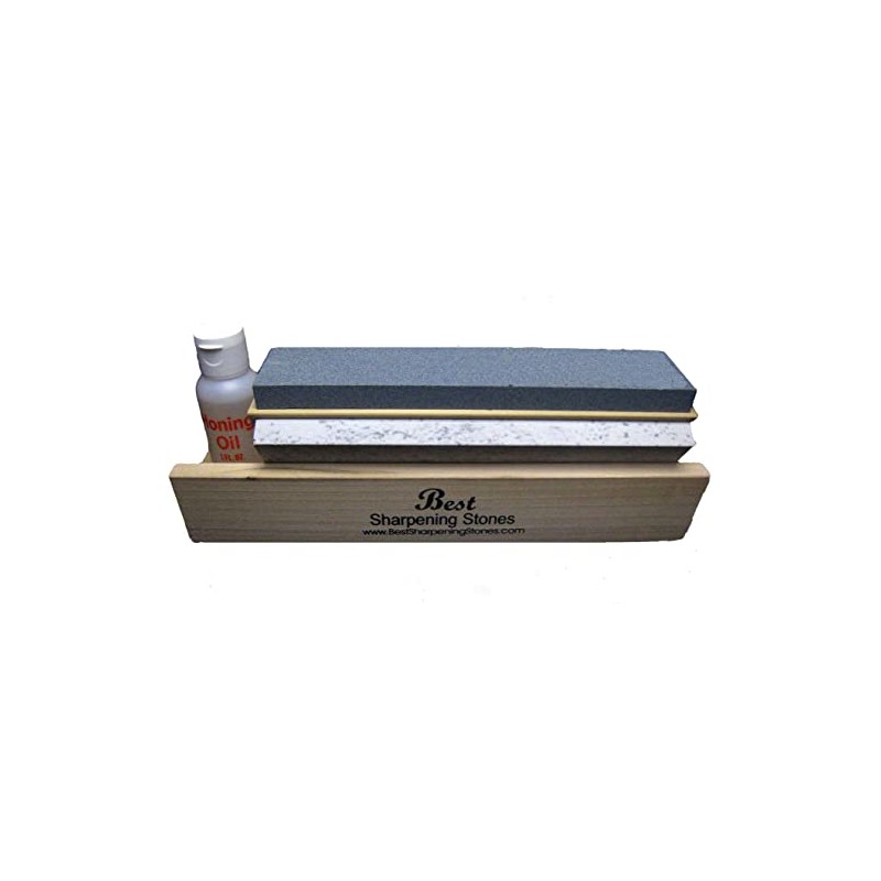 Arkansas Tri-Hone Knife Sharpener - 3 Stones 8" Multicolor