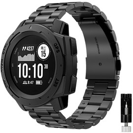 Metal Strap for Garmin Instinct 2, Quick Release Stainless Steel Replacement Strap, Classic Business Style Strap Compatible with Garmin Instinct/Instinct 2/ Instinct Tide/Instinct Tactical