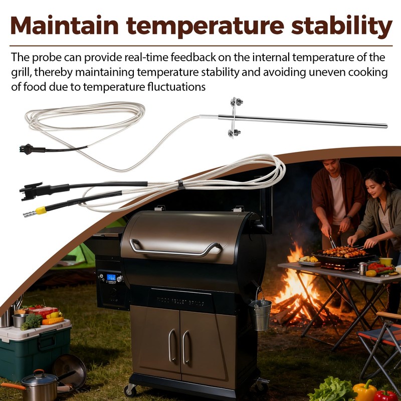 RTD Temperature Probe Sensor Compatible with Z-Grill Pellet Grill 700