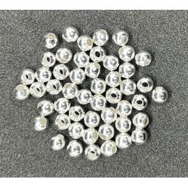 UKAS 100 x Quality Silver Metal beads for Fly Tying 4mm