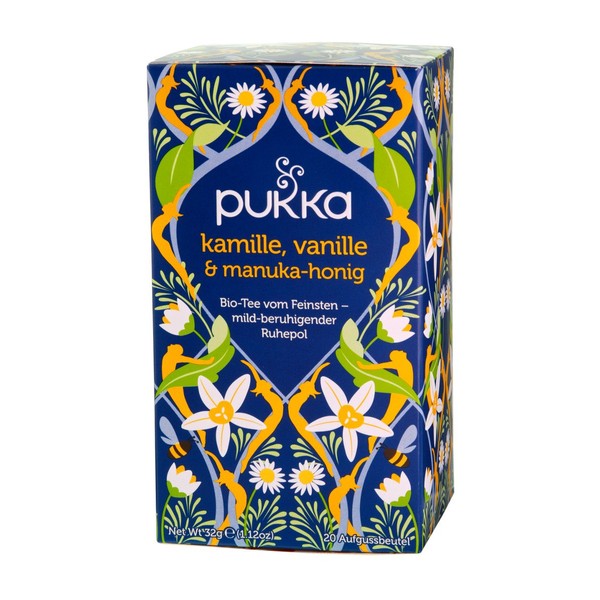 Pukka BIO Kamille, Vanille und Manuka-Honig Tee, 20 Beutel, 32g