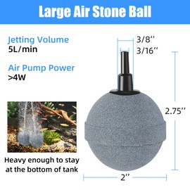 AQUANEAT Air Stones for Ponds 2 Inch, Long Lasting Aerator Oxygen Diffuser, Air Pump Accessories for Aquariums, Fish Tanks, Hydroponics and DWC Reservoirs 2 Pack