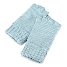 BYOS - Guantes de punto sin dedos unisex de invierno, Jg730-Pastel Azul, Talla única