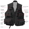 BASSDASH Versatile Men's Women's Fishing Photography Vest with Mesh Back