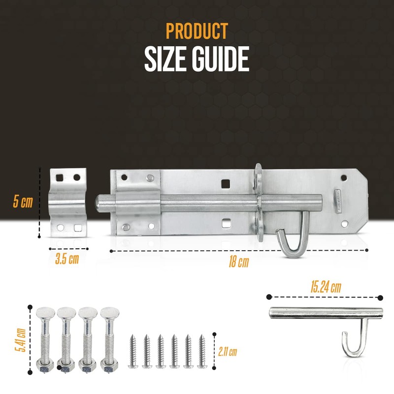 Pack of 2 - Gate Bolt Lock Shed Door Lock