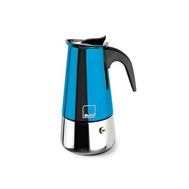 IBILI Moca Blue Espresso Machine, 2 Cups, 100 ml, Stainless Steel, Suitable for Induction Cookers