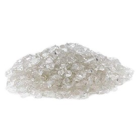 One Stop Outdoor Multi Purpose Premium Decor & Fire Glass Rock 2-Pound 1/4"-1/2" inch - for Use in Fire Features, Aquariums, Apothecary, Jars, Vase, Potted Plants, Fire Bowls, Etc. (Clear)