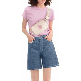 Bum Bag Fanny Pack for Women Ladies Girls, Fashion Festival Fanny Pack Travel Waist Pack Lightweight Adjustable Waist Bag for Running Walking Hiking Jogging (B, White)