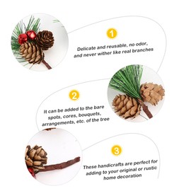 Ciieeo 5pcs Artificial Mixed Pine Picks with Pinecone Jingle Bell Christmas Decor for Wreaths Garlands and Holiday Arrangements for Indoor Outdoor Use