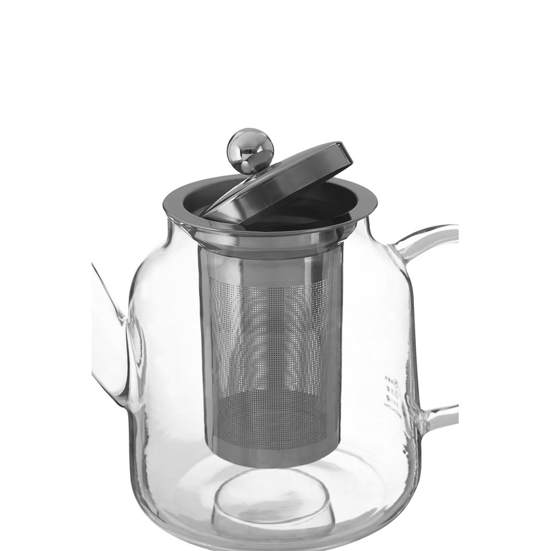 Premier Housewares High Borosilicate Teapot, 1000 ml, with Strainer, 14
