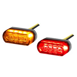Germany Motorsports LED Mini Motorcycle Indicator Micro Stripe E-Approved Front and Rear Fairing Indicator Universal (Light Tinted, 3-in-1 Indicator)
