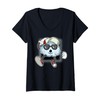 Womens Cartoon Cloud Character Fun Funky Cloud For Kids V-Neck