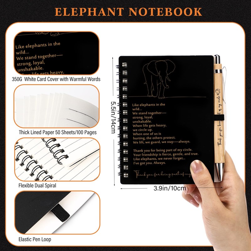 Harloon 20 Sets Thanksgiving Elephant Friendship Gift Friendsgiving A6 Spiral