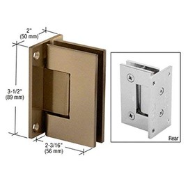 CRL Geneva 037 Series Brushed Bronze Wall Mount Full Back Plate Standard Hinge