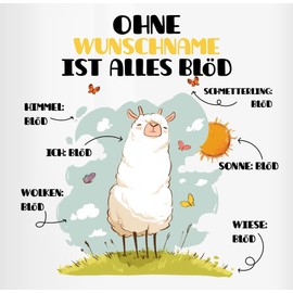 Spardose - Ohne Wunschname ist Alles blöd Lama I Geschenke für Paare personalisiert Valentinstag I Geschenk für Paare Weihnachten I Kollegen Geschenk Beste Freundin - Unisize